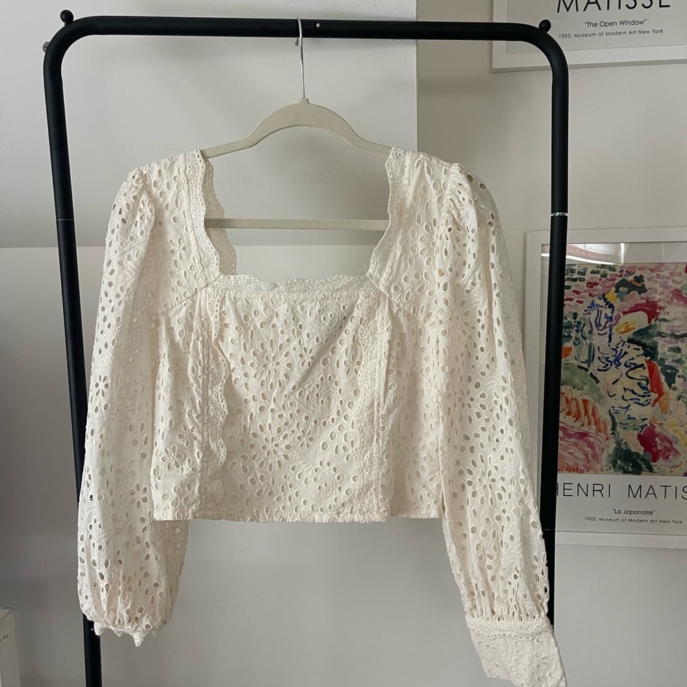 Elegant Cream Lace Women's Top